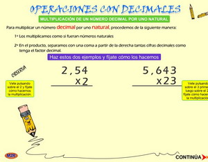 Multiplicación con nº decimales